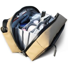 Alex T1 Large Storage Electronics Organizer - YKK Water Resistant, Travel Accessories Sling Bag EDC Makeup Bag, Organizer for Cable Cord Charger ipad - (Khaki)