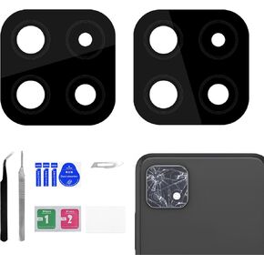 2 Pack for Samsung Galaxy A22 5G Rear Camera Lens Replacement Adhesive Back Camera Glass Lens with Full Fix Tool Repair Kit Tweezers Dust Cloth for A22 5G A226B A226BR