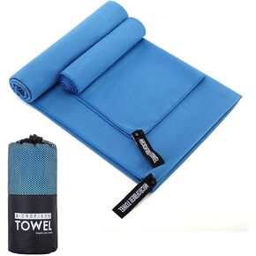 Microfibe Sports Towels Quick Dry Towel Lightweight Microfiber Travel Towels w/Bag - Fast Drying Towel Set, for Beach, Gym, Sports, Yoga & Swim Use, Blue 16x32 inch(1Pcs)