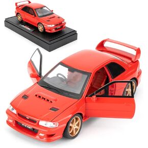 1/32 Compatible for Subaru Impreza WRX STI Model Car, Pull Back Diecast Collectible Car Toy with Sounds ＆ Lights for Kids Boys Girls and Adults, Gift Silver