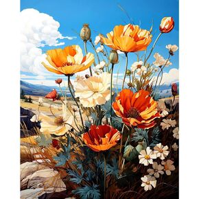 Fotasmua Landscape Paint by Numbers Kit for Adults Beginner, Cabin Adult Paint by Number Kits On Canvas, Country Cottage Acrylic Oil Paint by Number Kits Art and Craft for Home Wall Decor 16x20 Inch