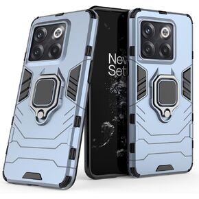 Magnet Case for OnePlus 9 Pro Shockproof Hard Phone Cover with Grip, Metal Ring Kickstand Bumper Shell [Compatible with Magnetic Car Mount] (Navy)