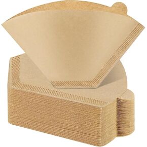 100 Count #4 Cone Coffee Filters 8-12 Cup, Natural Coffee Filters 4 Cone Paper fits for Pour Over and Drip Coffee Maker, Unbleached, Chlorine Free