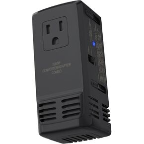 2000W Travel Voltage Converter & Adapter Combo, 220V to 110V Power Converter, 8A Max for Hair Dryer, Worldwide Plug for US to Europe UK AU Use in 150 Countries