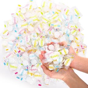 200 Pieces Compressed Towels, Disposable Face Towel Tablets Bulk, Portable Mini Compressed Coin Tissue Toilet Paper Tablets, Expandable Soft Cotton Wipes for Trave Home Beauty Hotel Camping