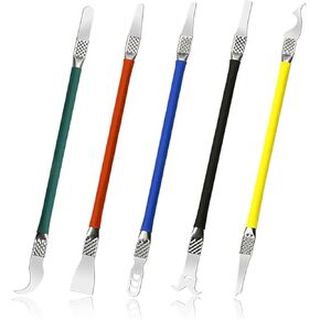 5Pcs Opening Pry Tool Kit - Professional Electronics Repair Tools with Metal Glue Remover & Ultra-Thin Blades for Cell Phone/LCD/Tablet IC Chip Repair