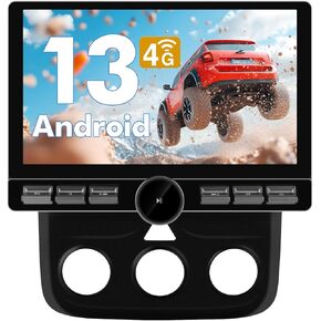 Android Car Radio Stereo for Dodge Ram 2013-2019 1500 2500 3500,10.6" Screen 4G+64G Qualcomm 6215,Supports Carplay/Android Auto Built-in BT/WiFi/GPS/AM/FM/SWC/4G Network (SIM Not Included) AUTO AC