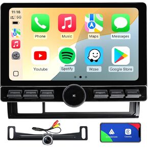 10 inch Car Stereo Dash Kit Replacement for Toyota Tacoma Radio Upgrade 2005-2015,QLED Touch Screen Head Unit w/Wired Wireless CarPlay Andriod Auto GPS Navigation 5GWiFi FM/AM Radio(2+64) Knob