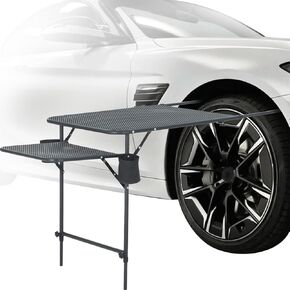Camping Table, Overlanding Gear, Car Table, Tailgate Table with Cupholders, Extended Side Table, Lightweight, Foldable & Heavy Duty for Outdoor Camping and Picnic