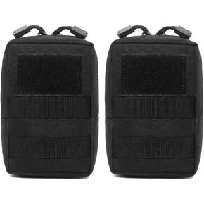 2PCS Molle Pouches, Tactical Backpacks Accessories Bags Molle Utility Gadget Gear Tool Bags with 2 Straps for Walking Hiking Hunting Camping