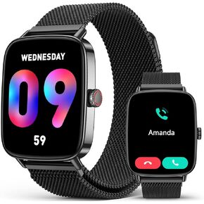 2025 Smart Watches for Women, 1.85" AI Voice Smartwatch, 24/7 Heart Rate Monitor, Stress/SpO2/Sleep Tracker, IP68 Waterproof, Weather, 100+ Sports Fitness Tracker for Android iOS Gold Metal