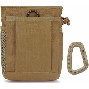 Tactical Molle Dump Pouch Utility Drawstring Magazine Recovery Ammo Bag Belt Pouches for Outdoor Sports Cycling Paintball Hunting Gear EDC Drop Bag