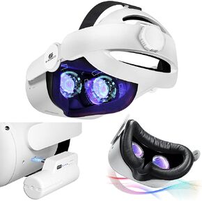 3 في 1 حزام الرأس وغطاء البطارية والوجه لـ Meta Oculus Quest 2