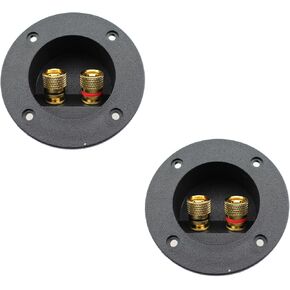 TAODAN 2PCS 3 Inch Speaker Box Terminal Cup 2 Way Speaker Box Terminal Binding Post Round Spring Cup Connector for Speaker Enclosure and Home and Car Speaker