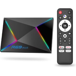 Android 14.0 TV Box 4GB RAM 64GB ROM, 2025 Android Box 6K 8K 1000M Ethernet Wi-Fi 6 2.4G/5.8G Dual-WiFi H728 Octa-core CPU Support 4K Bluetooth 5.0 USB 3.0 R69 Plus Smart Box for TV