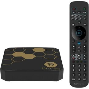 BuzzTV Classic Anniversary Edition 4K Media Device with 4GB RAM, 64GB Storage, BT-350 Voice Remote, Dual Antennas, Gigabit LAN, USB-C Port, and Wi-Fi 6