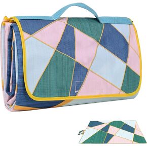 Picnic Blankets Outdoor Blanket, Large Beach Mat Waterproof Foldable Picnic Mat with Carry Strap,Portable Camping Park Blanket for Grass Lawn Hiking Travel Concerts