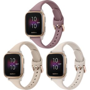 3 حزم نطاقات ضئيلة متوافقة مع Garmin Venu/Venu Sq 2 ، 20mm Soft Slim Slim Silic Prescy Bradibing Straps for Women Men (Pink Sand+Cactus+Starlight)