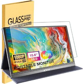 15.6 Inch Portable Monitor Tempered Glass Screen Protector 9H Hardness Anti-Scratch Shockproof Cover for MNN/KYY/ARZOPA/ASUS/QQH Laptops, 16:9 HD Full Coverage with Anti-Glare/Fingerprint Resistance
