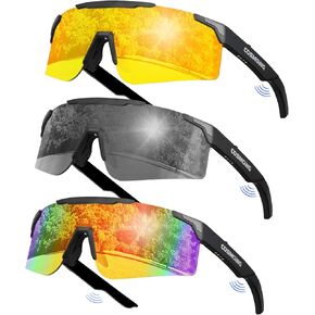 Sport Smart Sunglasses, Cycling Bluetooth Sunglasses for Men Women, Magnetic Charging Bluetooth 5.4 with UV Protection, Stereo Audio Wireless Headset for Cycling Running Hiking