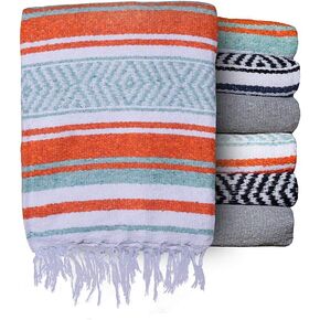 $averPak BodyForge Authentic Mexican Falsa Yoga Blanket (Green/Black/White)