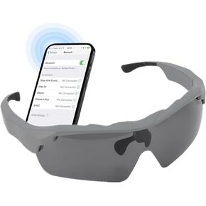 Pomya Bluetooth Smart Audio Sunglasses, UV400 Polarized Sunglasses with Bluetooth V5.0 and EDR, Open Ear Cycling Running Glasses for Men Women