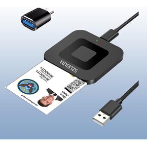 CAC Reader USB/Type-C - DOD Military CAC Smart Card Reader for Windows/Mac/Linux/Android - PIV, PKI, EMV, Java Card Compatible with Testing Tools & SDK