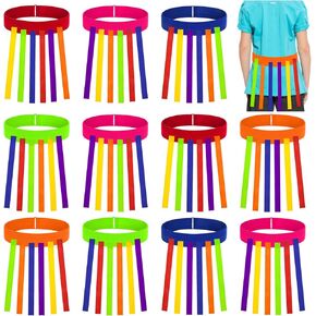 10 Pcs Catch Tail Game Belt, Field Day Games for Adults, Stretchable Catching Training Equipment for Family Outdoor Picnic Carnival Games Activities