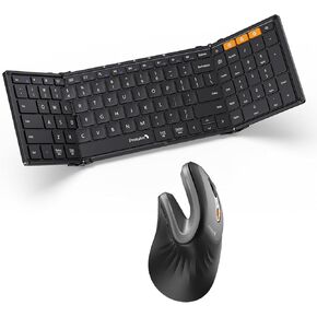 ProtoArc Foldable Bluetooth Keyboard and Bluetooth Ergo Mouse Gray