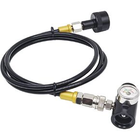 ZRDR CO2 Refill Adapter Quick Connect CO2 Cylinder, Co2 Tank Adapter with Pressure Gauge for Carbonator Soda Terra Machine Compatible with CO2 Cylinders and CGA320 Tanks (50inch)
