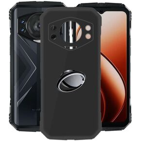 for Doogee S118 Case with [360° Rotation Ring Kickstand], Anti-Scratch Soft Silicone Phone Case for Doogee S118, Shockproof Cover for Doogee S118 (6.58") - Black