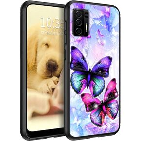 for BLU F91 5G Case, Slim Cute Shockproof Soft TPU Rubber Matte Finish Phone Case for BLU F91 5G 2022 - Purple Butterfly