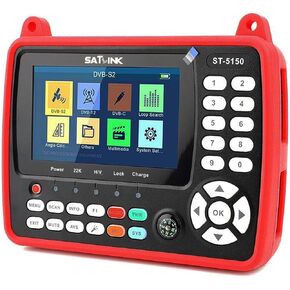 ST-5150 STALLITE SATELLITE Finder ، DVB-S/S2/T/T2/C/C FTA مستقبل ، مقياس قوة الإشارة التلفزيونية الرقمية HD Combo TV LCD MPEG2 MPEG4 H.264 H.265 HEVC ، 4.3 "شاشة TFT LCD