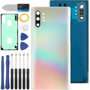 YHX-US Battery Back Cover Replacement for Samsung Galaxy Note 10 Plus 5G Rear Cover Housing Door with 1 SIM Card Tray + Repair Tool Kits (Color: Aura Glow)