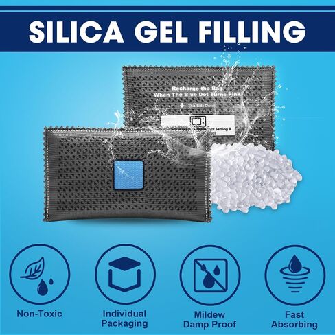 Timgle 20 Pcs 200g Rechargeable Desiccant Packs for Storage Silica Gel Packets Dry Moisture Absorbers Bags Reusable Desiccant Car Dehumidifiers Bag for Closet Home Car Moisture Absorbing in Saudi Arabia