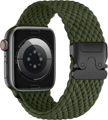 Nylon Sport Loop for Apple Watch Ultra/Ultra 2 Band 49mm 46mm 45mm 44mm 42mm 41mm 40mm 38mm Men Women, Parachute Buckle Stretchy Braided Strap Wristband for iWatch Bands SE Series 10 9 8 7 6 5 4 3 2 1 in Kuwait