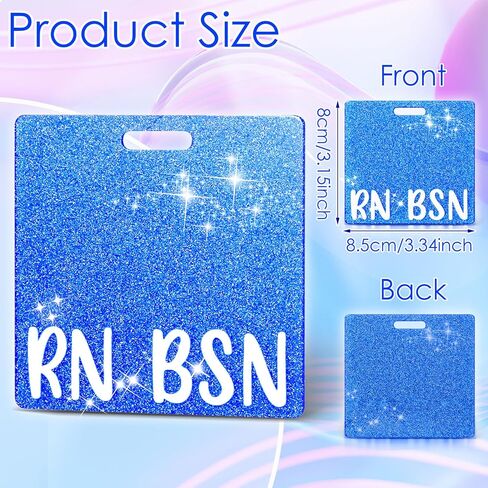 Pink RN BSN Badge Card Glitter Nurse Badge Buddy Nurse Badge Holder ID Name Identification Badge Accessories for Women Coworkers Resident Nurses Aesthetic in Kuwait