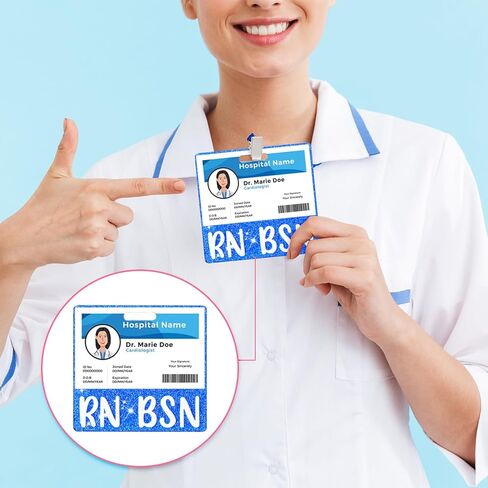 Pink RN BSN Badge Card Glitter Nurse Badge Buddy Nurse Badge Holder ID Name Identification Badge Accessories for Women Coworkers Resident Nurses Aesthetic in Kuwait