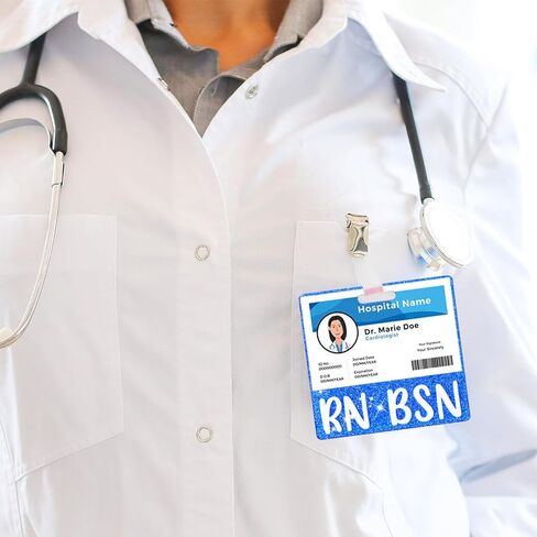 Pink RN BSN Badge Card Glitter Nurse Badge Buddy Nurse Badge Holder ID Name Identification Badge Accessories for Women Coworkers Resident Nurses Aesthetic in Kuwait