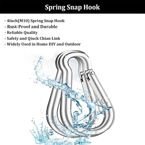 Yision 304 Stainless Steel Carabiner Clip, M5,M8,M10 Spring Snap Hook in Kuwait