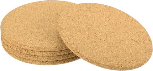 UXCELL 5 PCS Cork Coaster للشراب ، 100 مم/3.94 بوصة الحواف المستديرة الحصير القابلة لإعادة الاستخدام القابلة لإعادة الاستخدام منفات الفلين الفارغة لزجاج النبيذ كوب DIY الحرف (سميكة 5 مم) in Saudi Arabia