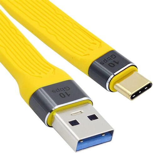cablecc Yellow 10Gbps USB 3.1 Type C Male to USB3.0 Type A Male Flat Slim FPC Data Cable for Laptop & Phone in Saudi Arabia