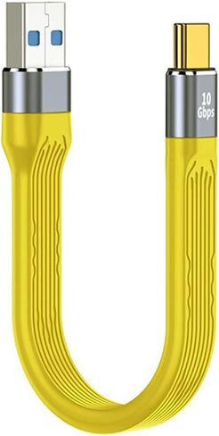 cablecc Yellow 10Gbps USB 3.1 Type C Male to USB3.0 Type A Male Flat Slim FPC Data Cable for Laptop & Phone in Saudi Arabia