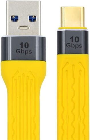 cablecc Yellow 10Gbps USB 3.1 Type C Male to USB3.0 Type A Male Flat Slim FPC Data Cable for Laptop & Phone in Saudi Arabia