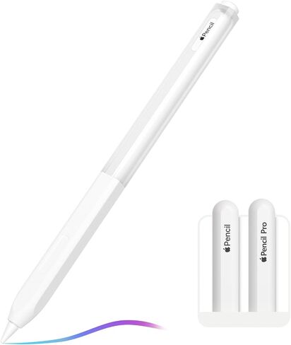 AZF Apple Pencil Pro Case Split Translucent Design Apple Pencil 2 /Pro Cover,Silicone Apple Pencil 2nd Generation CasePerfect Grip，Supports Wireless Charging and Double-tap (White) in Saudi Arabia