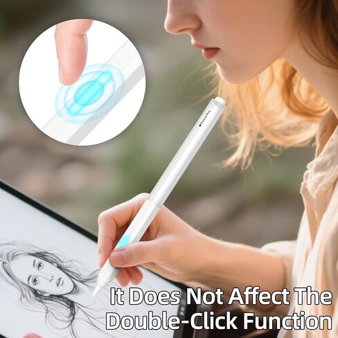 AZF Apple Pencil Pro Case Split Translucent Design Apple Pencil 2 /Pro Cover,Silicone Apple Pencil 2nd Generation CasePerfect Grip，Supports Wireless Charging and Double-tap (White) in Saudi Arabia