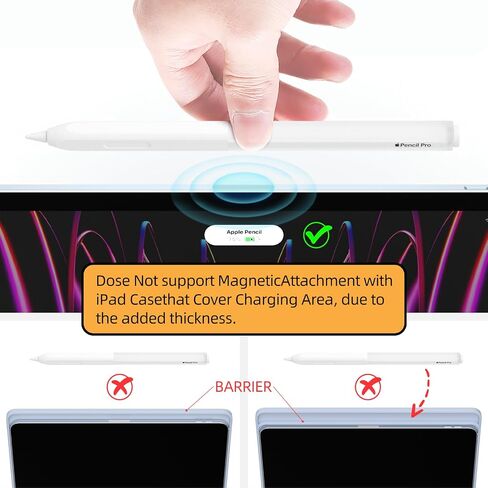 AZF Apple Pencil Pro Case Split Translucent Design Apple Pencil 2 /Pro Cover,Silicone Apple Pencil 2nd Generation CasePerfect Grip，Supports Wireless Charging and Double-tap (White) in Saudi Arabia