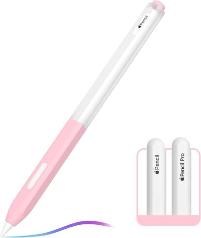 AZF Apple Pencil Pro Case Split Translucent Design Apple Pencil 2 /Pro Cover,Silicone Apple Pencil 2nd Generation CasePerfect Grip，Supports Wireless Charging and Double-tap (White) in Saudi Arabia