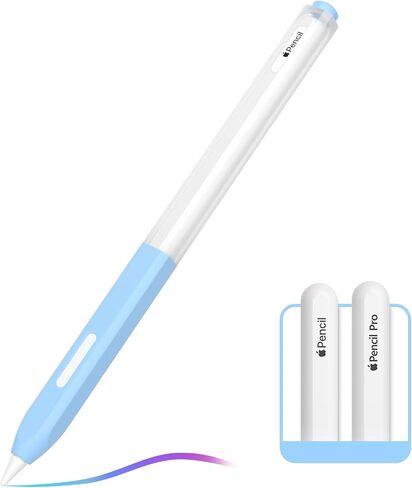 AZF Apple Pencil Pro Case Split Translucent Design Apple Pencil 2 / Pro Cover,Silicone Apple Pencil 2nd Generation Case Perfect Grip,Supports Wireless Charging and Double-tap (Gray) in Kuwait