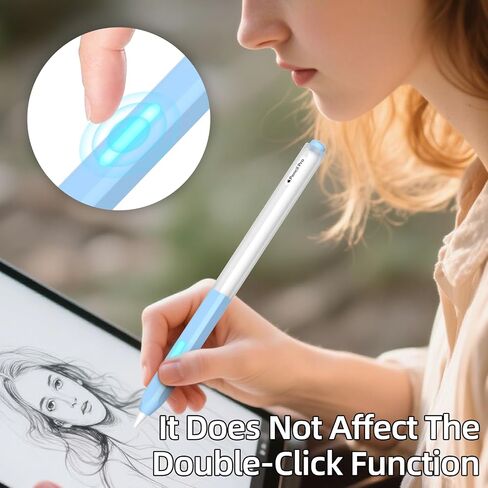 AZF Apple Pencil Pro Case Split Translucent Design Apple Pencil 2 / Pro Cover,Silicone Apple Pencil 2nd Generation Case Perfect Grip,Supports Wireless Charging and Double-tap (Gray) in Kuwait